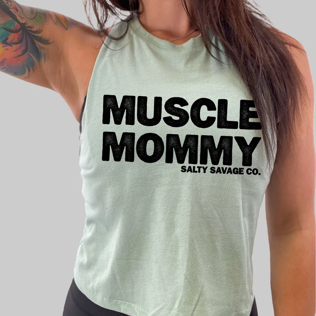 Ladies "Muscle Mommy" Flowy Crop Tank