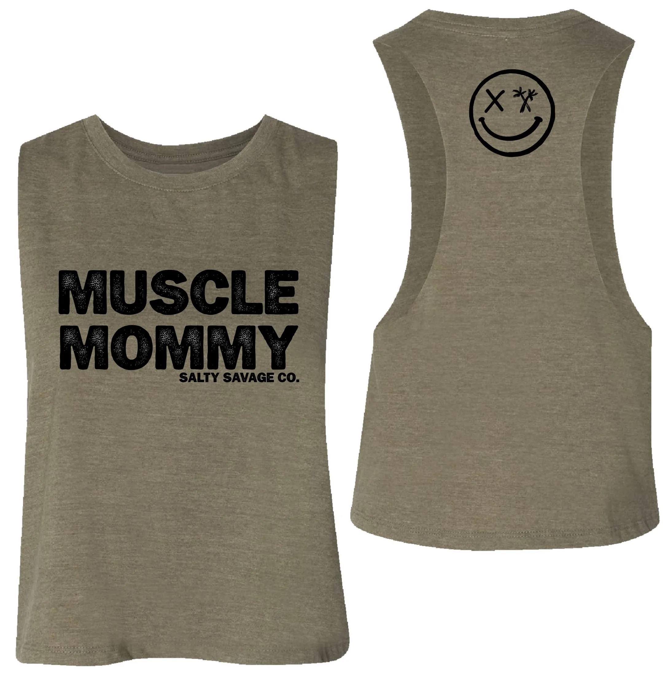 Ladies "Muscle Mommy" Flowy Crop Tank