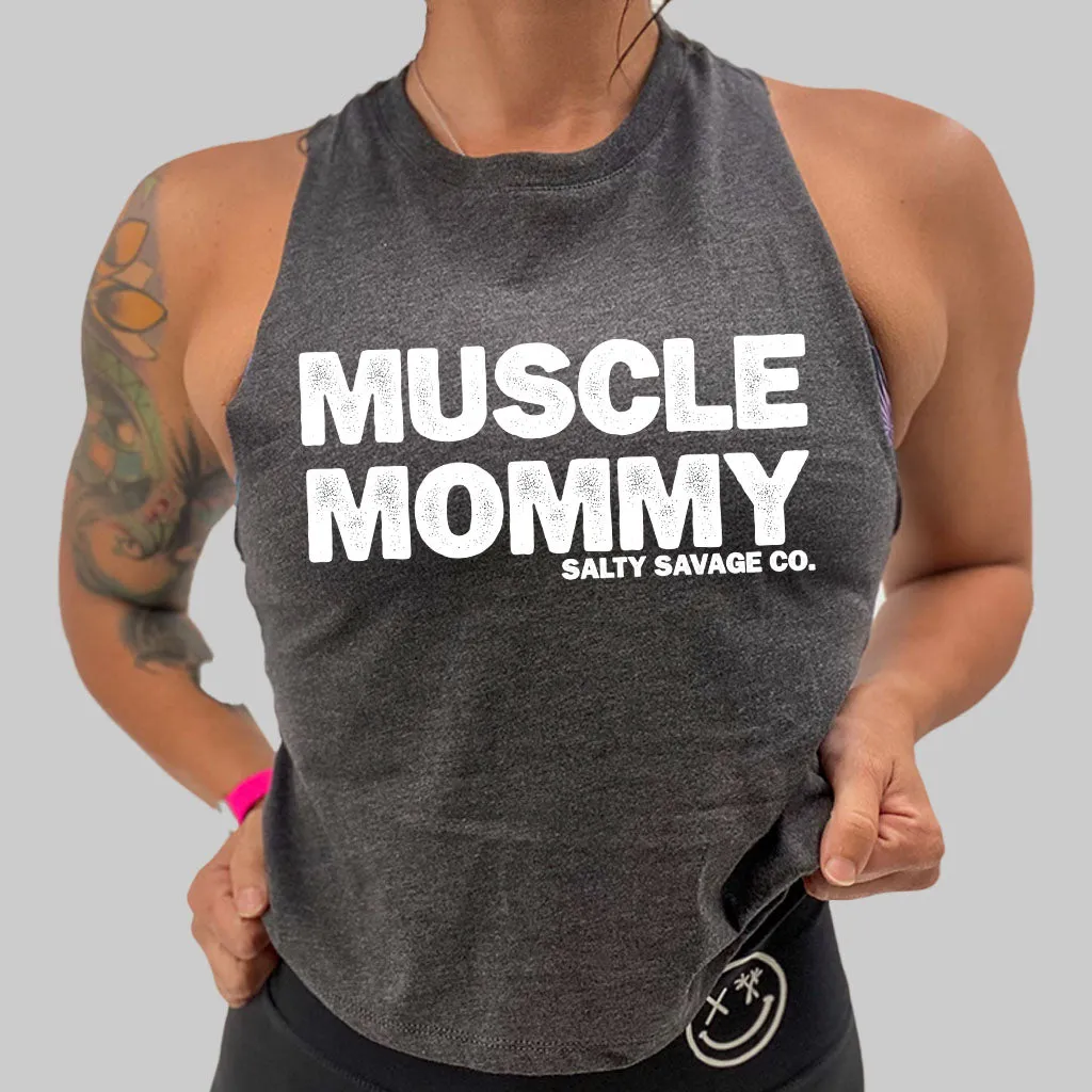 Ladies "Muscle Mommy" Flowy Crop Tank