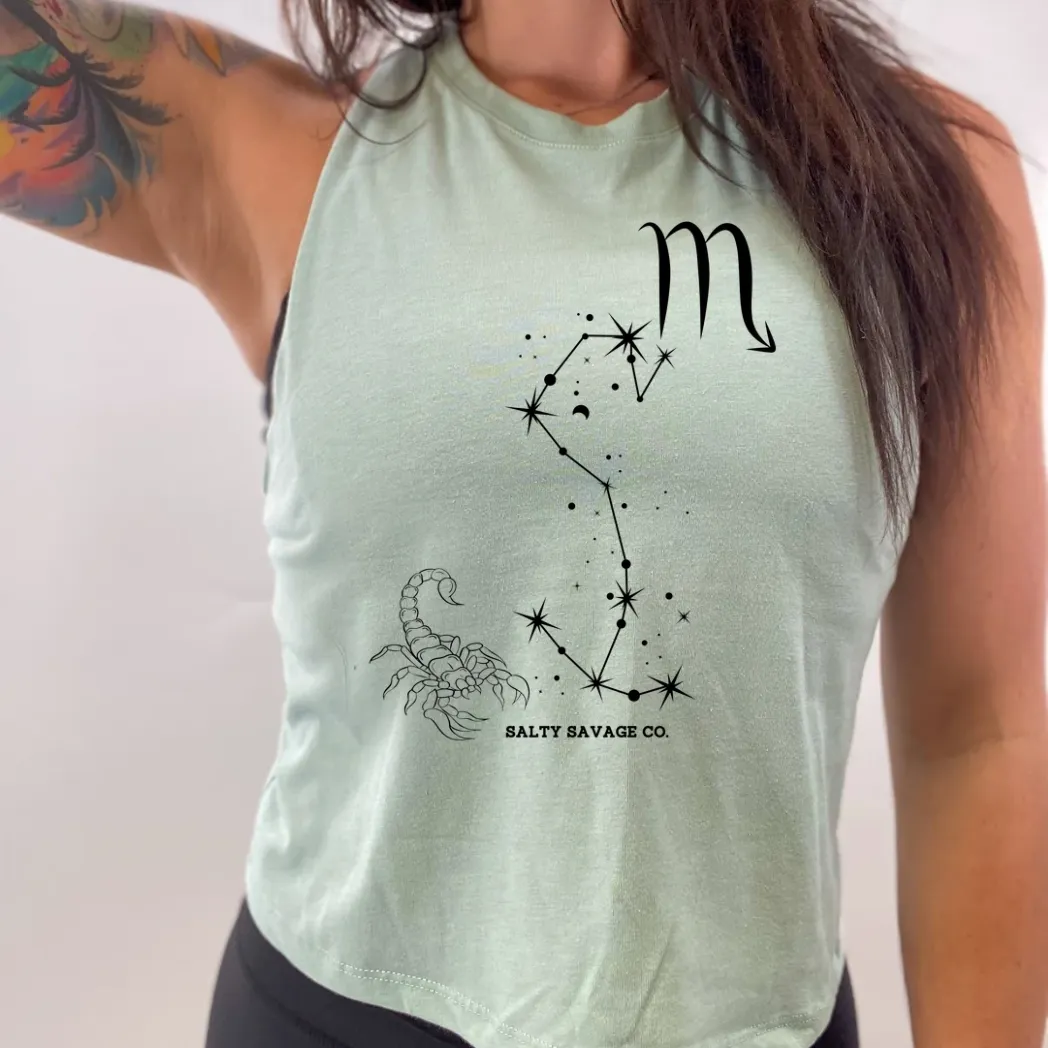 Ladies "Scorpio" Flowy Crop Tank | Zodiac Collection