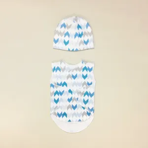 NICU Friendly Wrap Set Blue Chevron