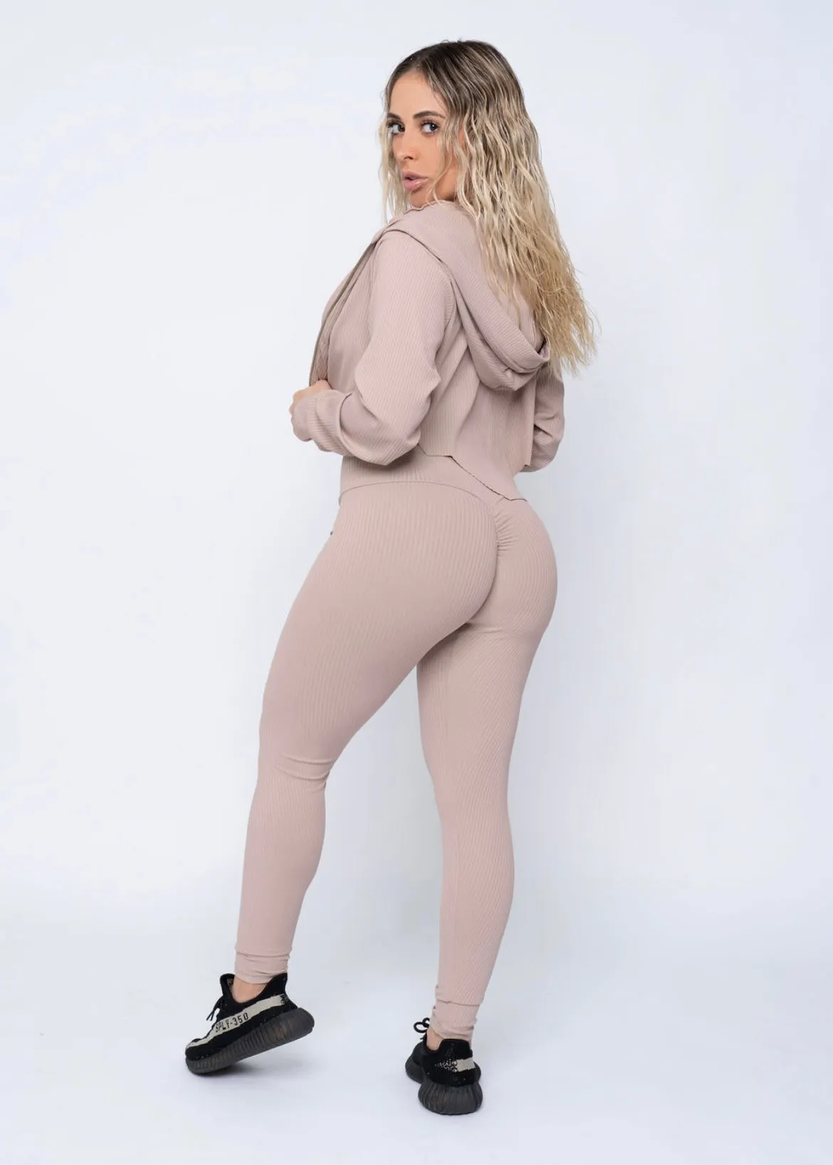 Nude Ribbed Hoodie (Light Supplex)