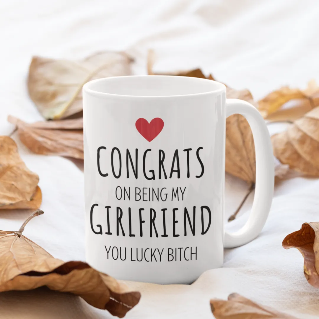 Personalized Coffee Mug - Congrats Girlfriend - 325ml