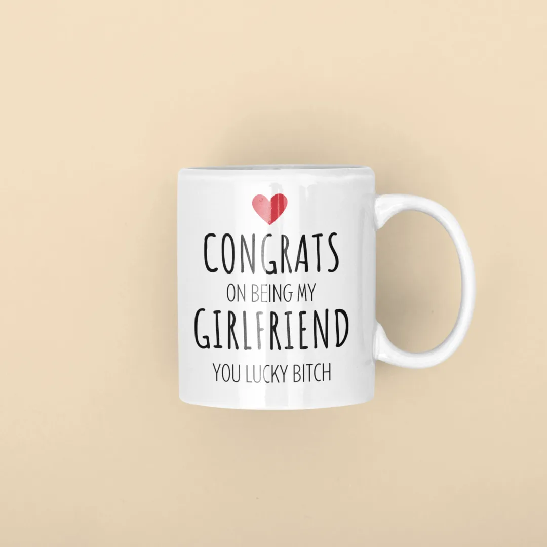 Personalized Coffee Mug - Congrats Girlfriend - 325ml