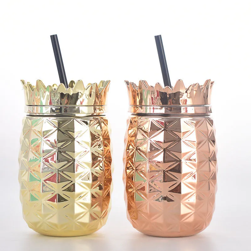 Pineapple Vaccum Sipper Tumbler with Straw