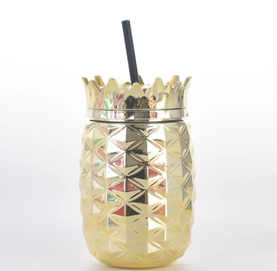 Pineapple Vaccum Sipper Tumbler with Straw