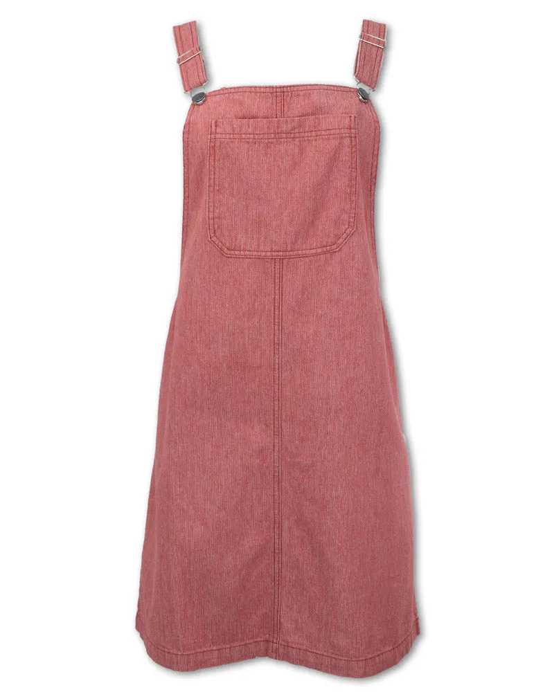 PINSTRIPE DENIM OVERALL DRESS