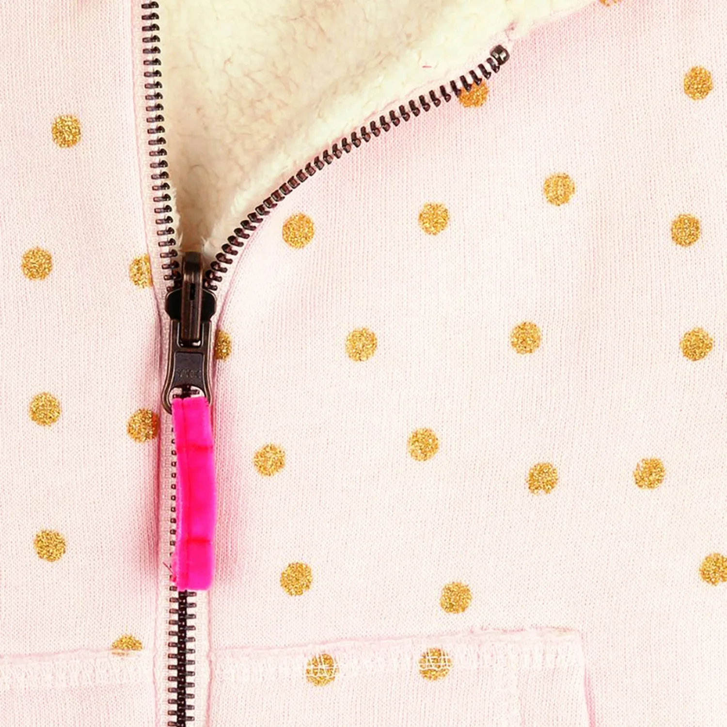 Polka Dot Reversible Hooded Sweatshirt