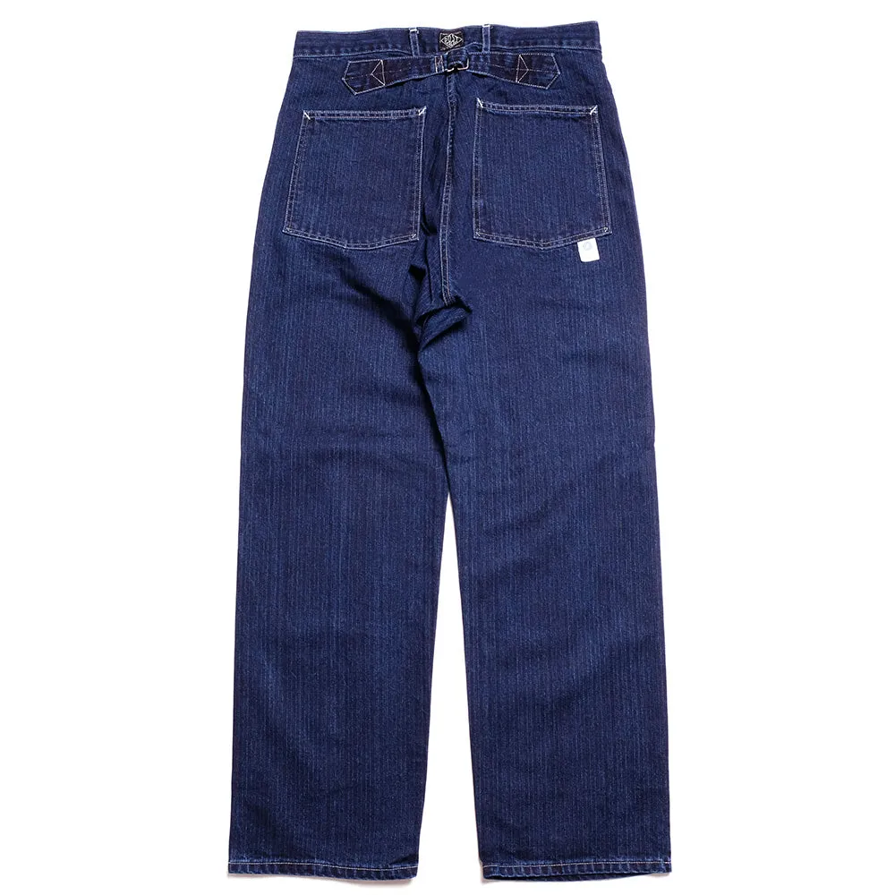 POST O'ALLS - Army Pants - Herringbone Denim Double Indigo - 1301-HBI