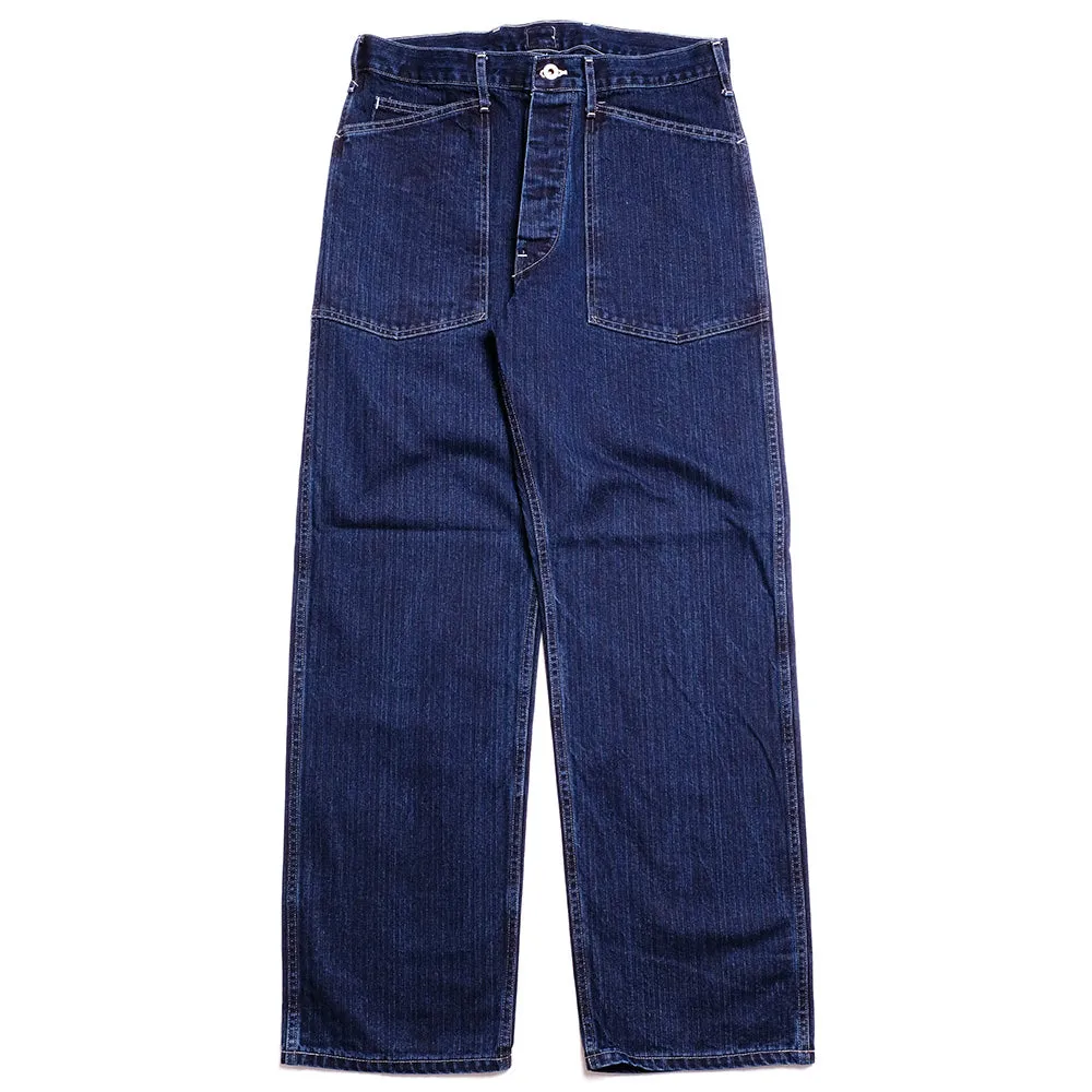 POST O'ALLS - Army Pants - Herringbone Denim Double Indigo - 1301-HBI