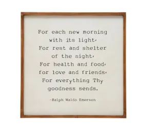 "For Each New Morning..." Sign