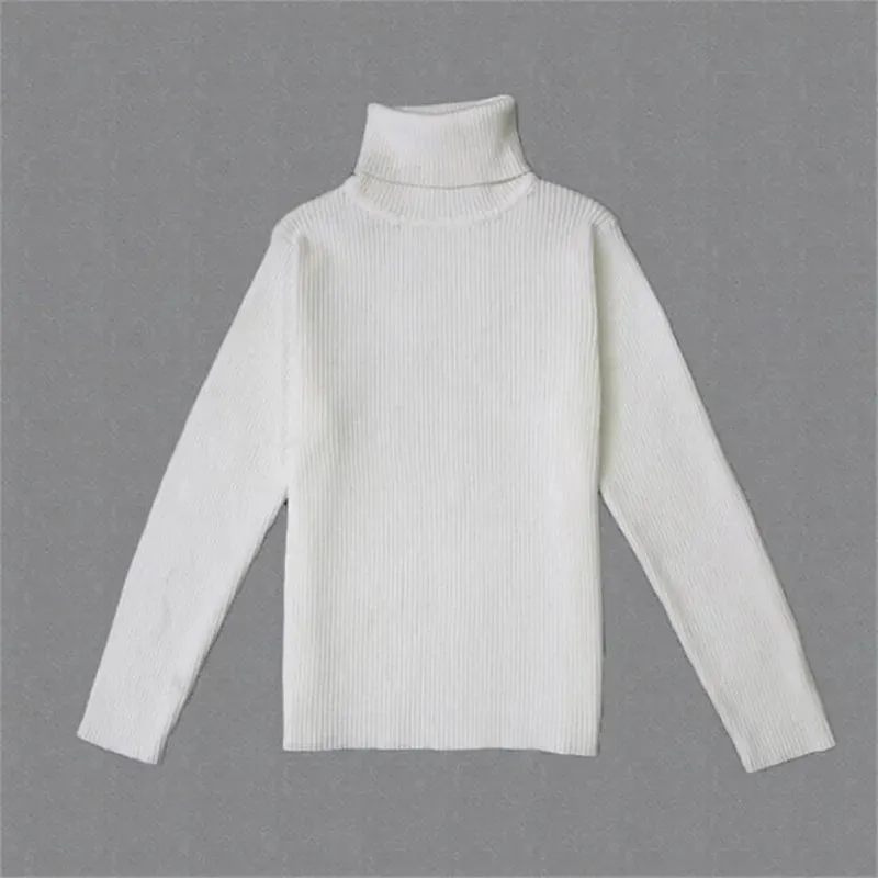 Ribbed Knitted Turtleneck Long Sleeve Top