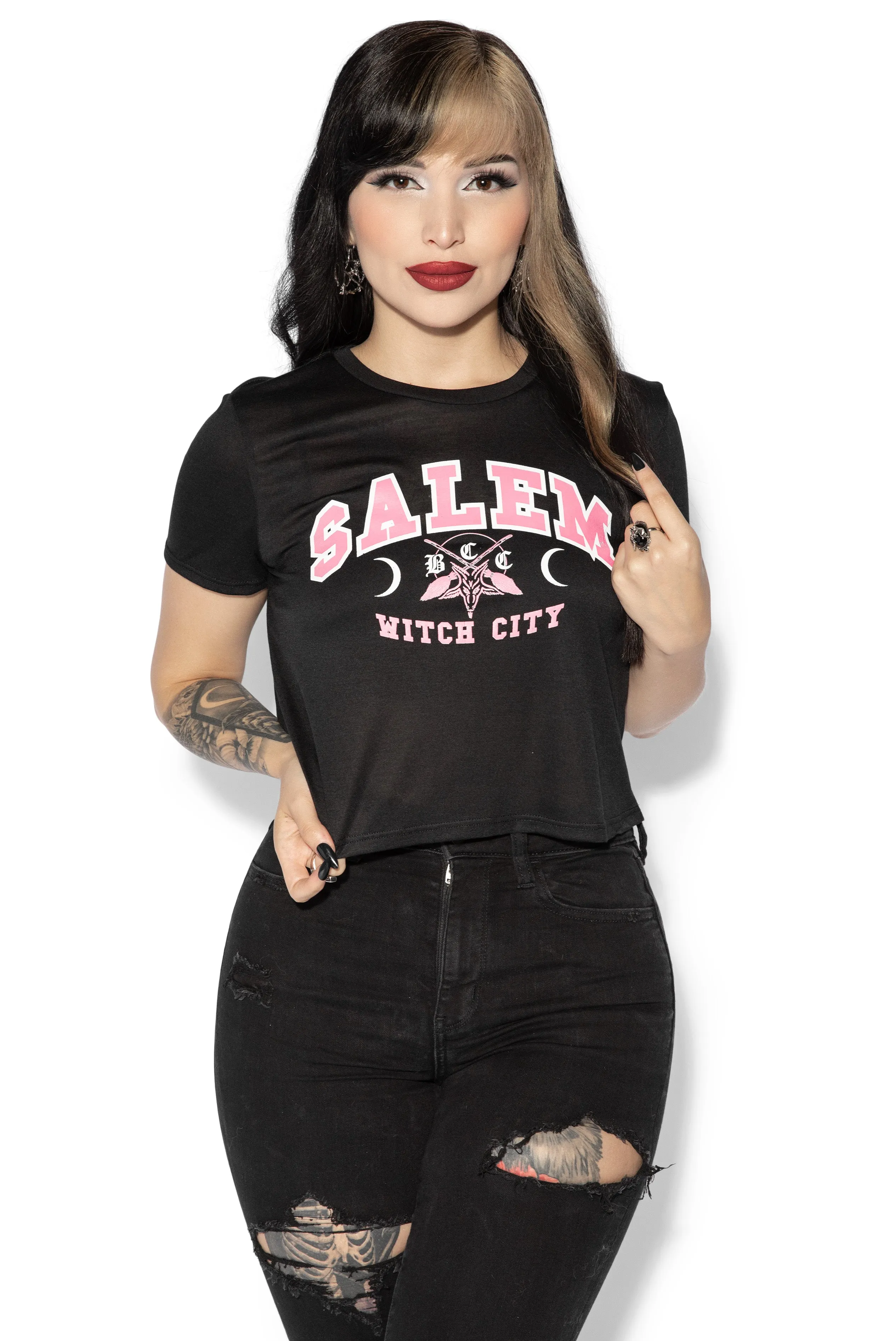 Salem College - Flowy Crop Tee