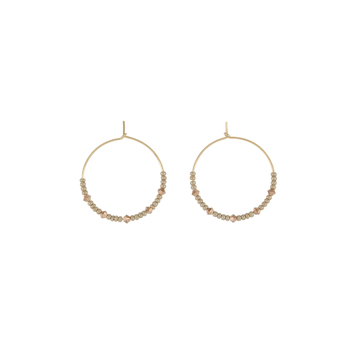 Small Crystal Hoops - TAUPE