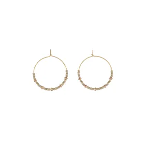 Small Crystal Hoops - TAUPE