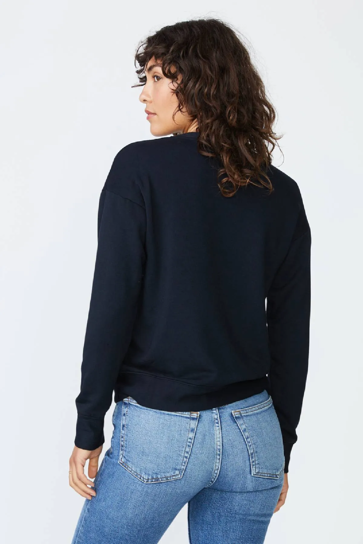 Stateside Softest Fleece Crewneck Sweatshirt in Black