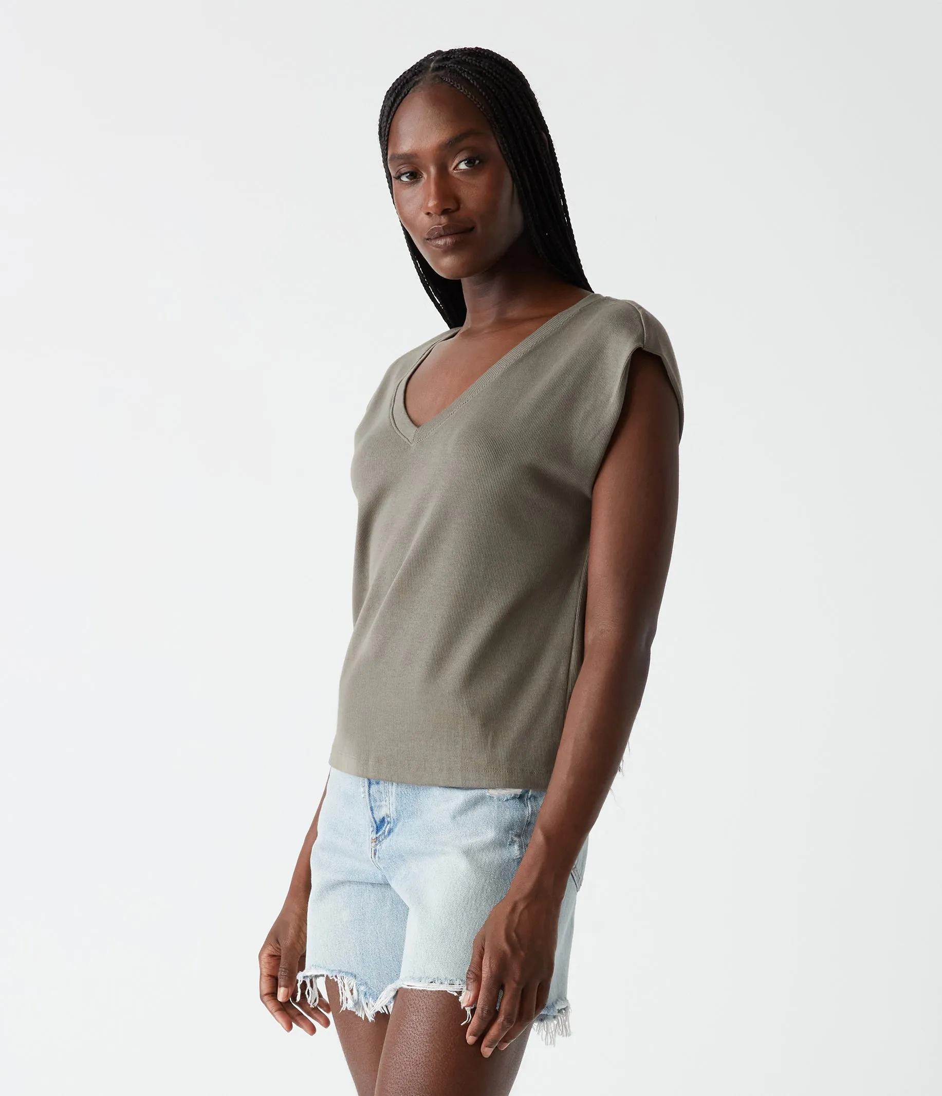 Tati Power Shoulder Top