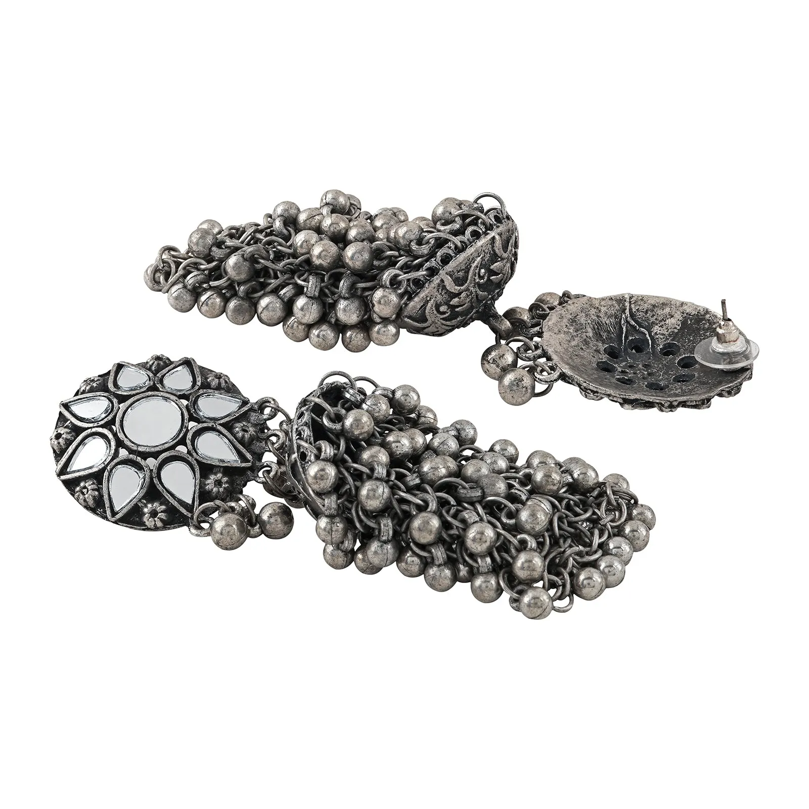 Teejh Ekiya Silver Oxidised Ghungroo Earring