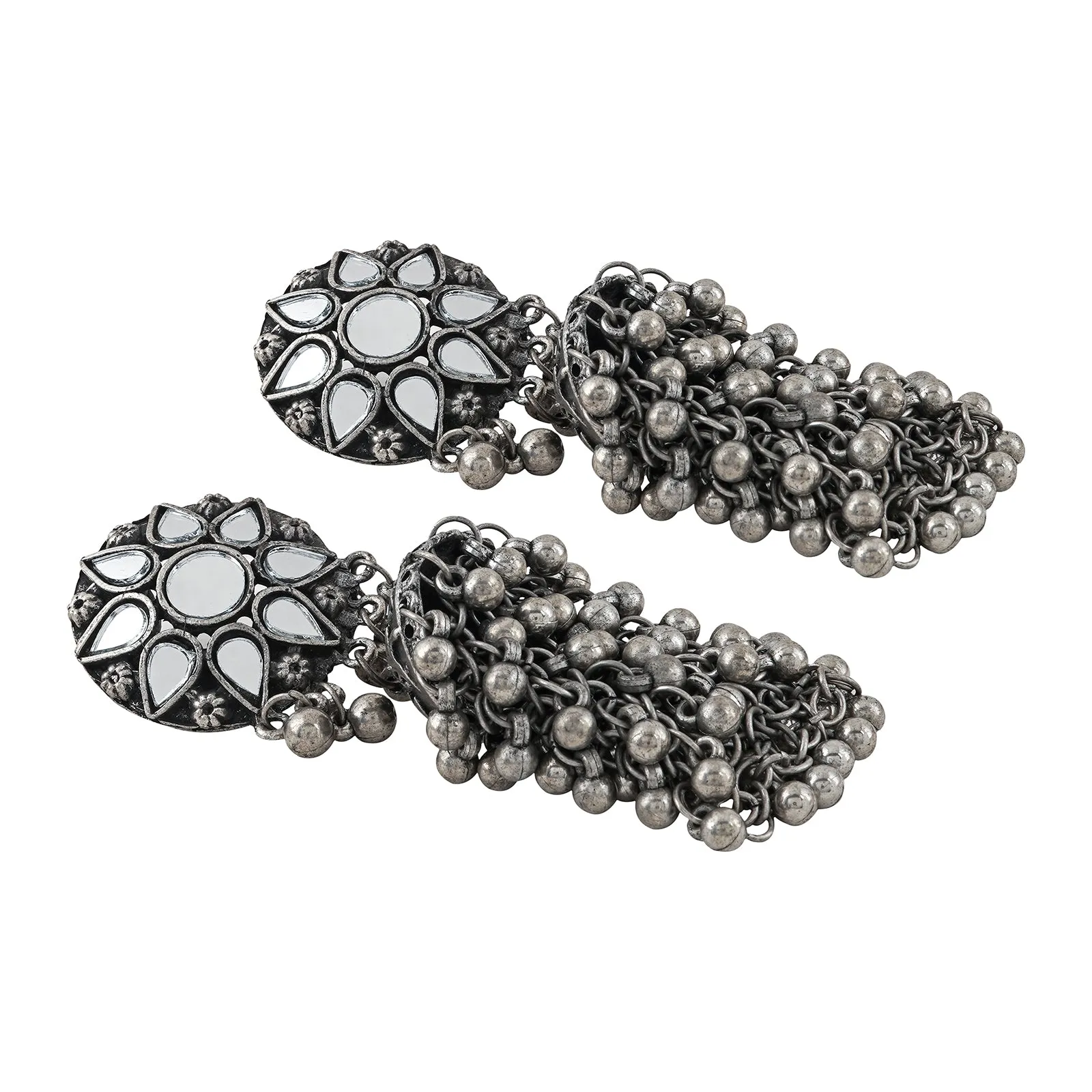 Teejh Ekiya Silver Oxidised Ghungroo Earring