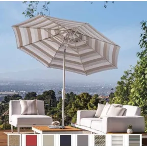 Treasure Garden ® 11 ft Octagonal Outdoor Patio Umbrella (High-Performance Auto-Tilt)