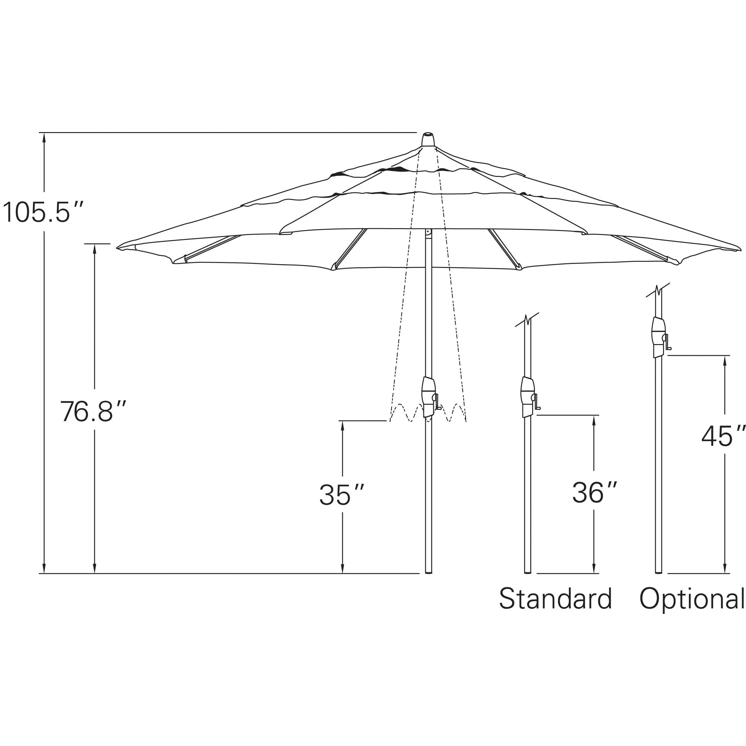 Treasure Garden ® 11 ft Octagonal Outdoor Patio Umbrella (High-Performance Auto-Tilt)