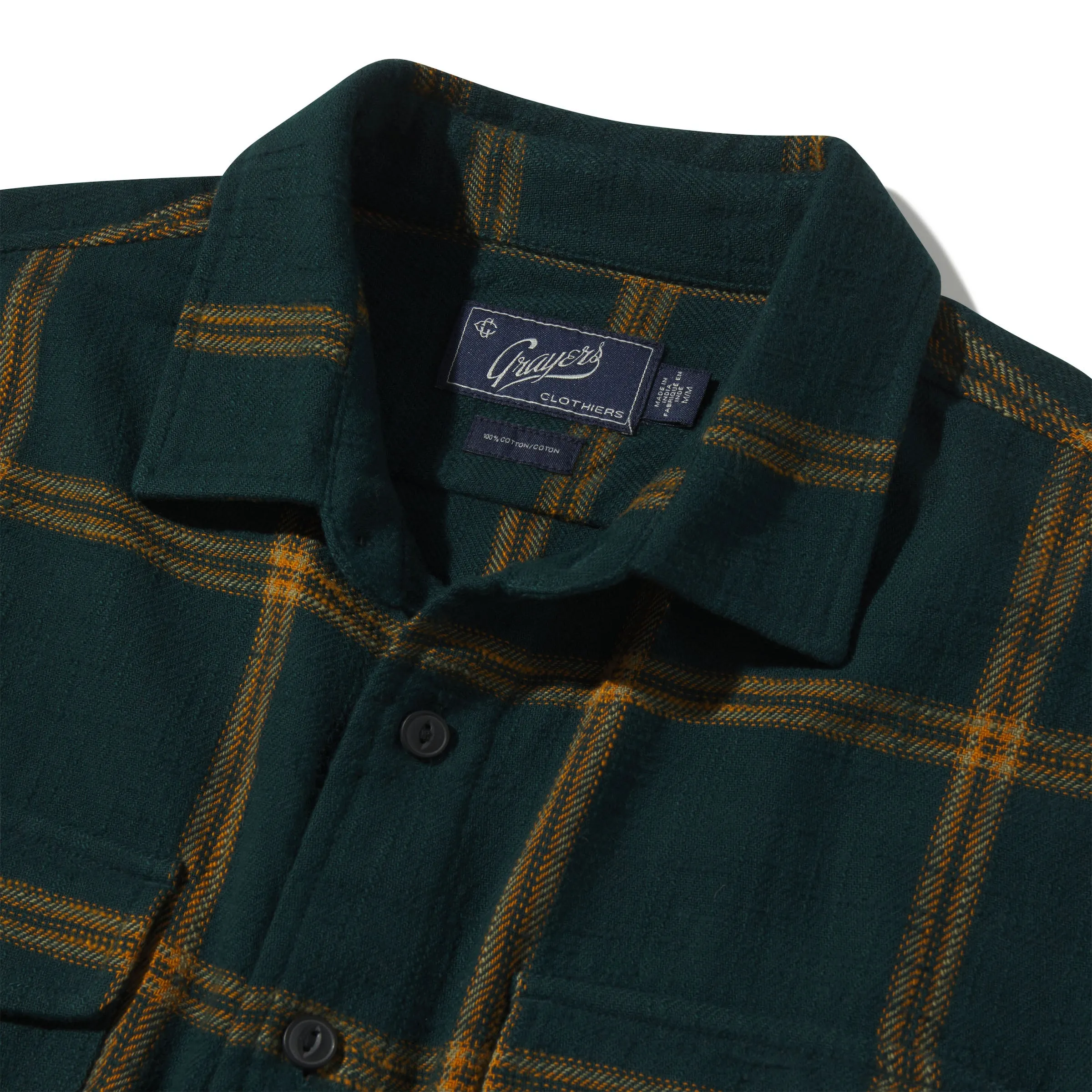 Vintage Slub Twill Shirt - Green Spruce Gold