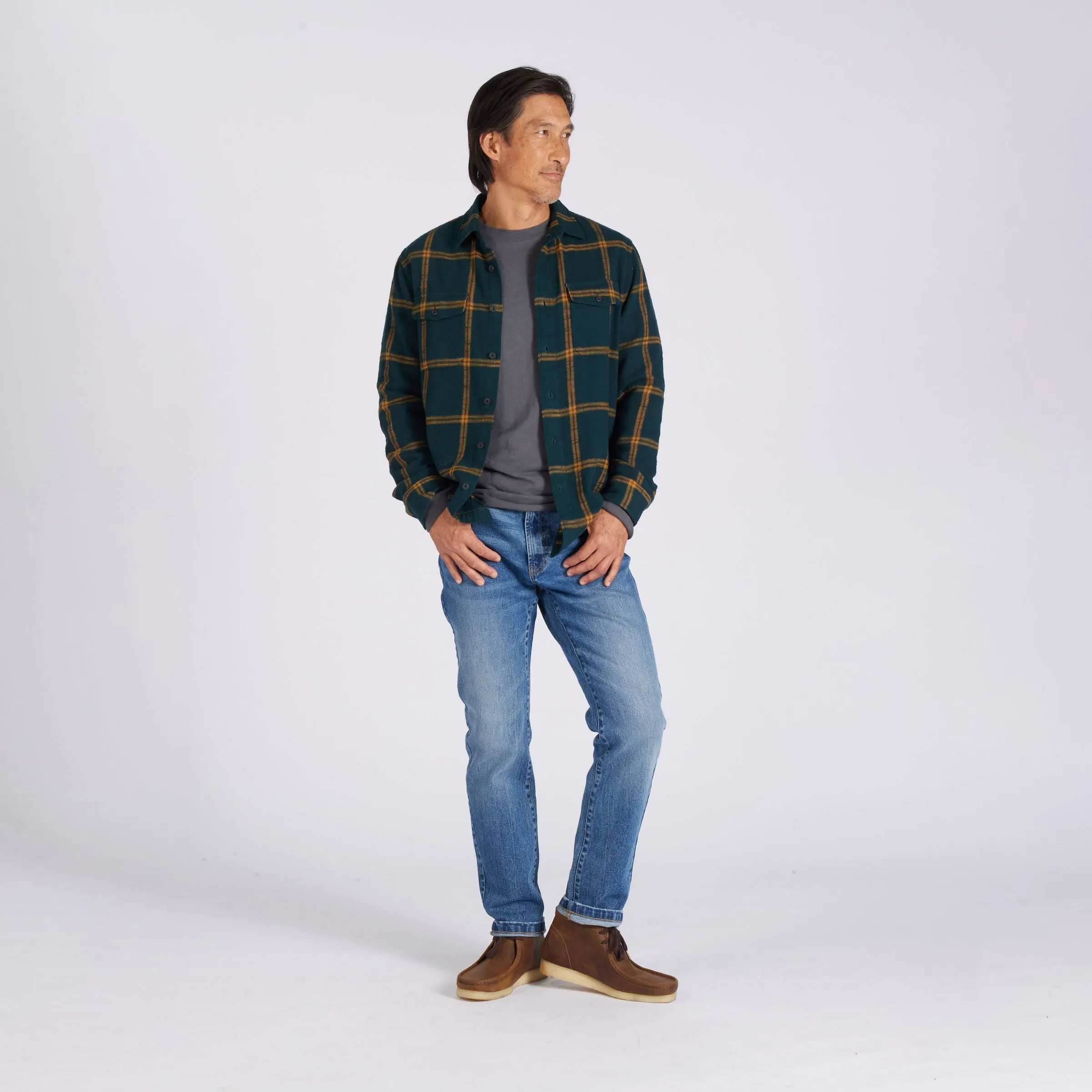 Vintage Slub Twill Shirt - Green Spruce Gold