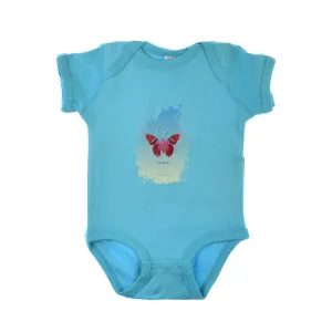 Walter Knabe Infant Onesie Butterfly Peace Turquoise