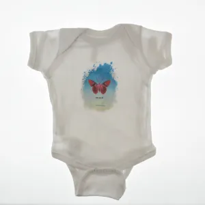 Walter Knabe Infant Onesie Butterfly Peace White