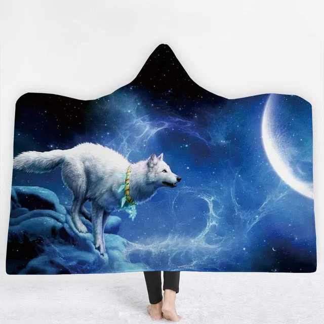 Wolf Hooded Blanket