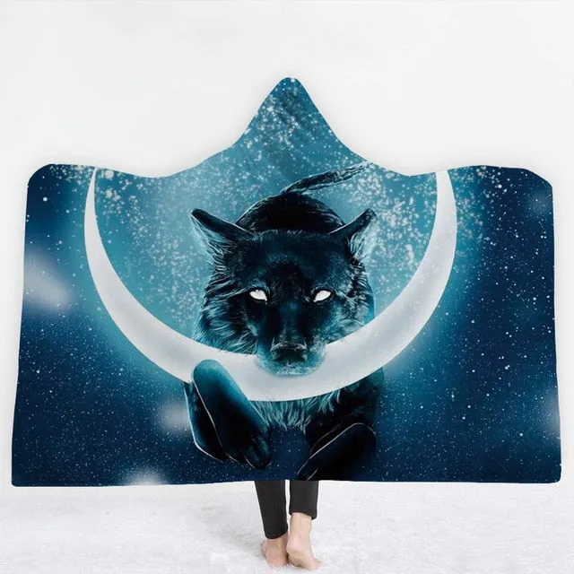 Wolf Hooded Blanket