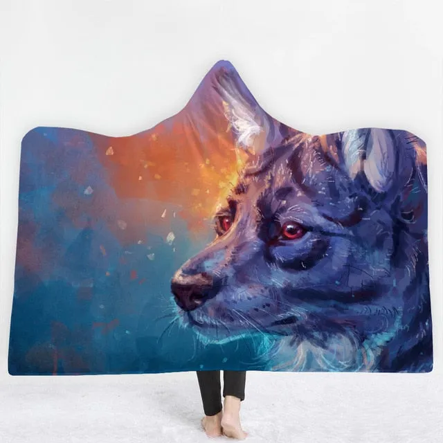 Wolf Hooded Blanket