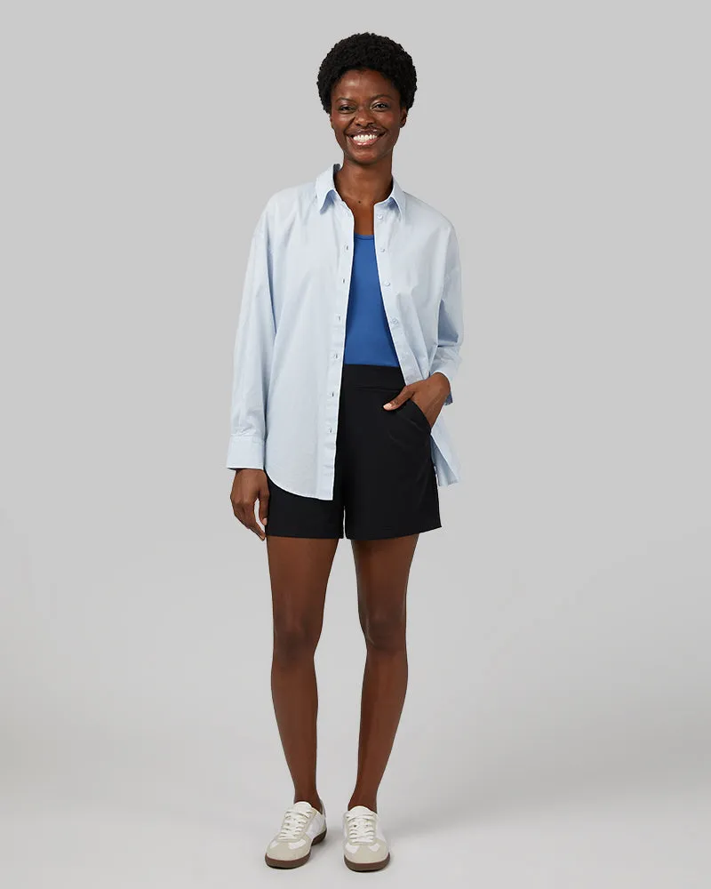 WOMEN'S OVERSIZED COTTON LONG SLEEVE BUTTON-UP