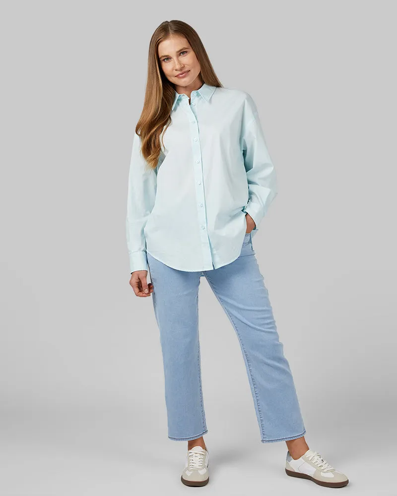 WOMEN'S OVERSIZED COTTON LONG SLEEVE BUTTON-UP