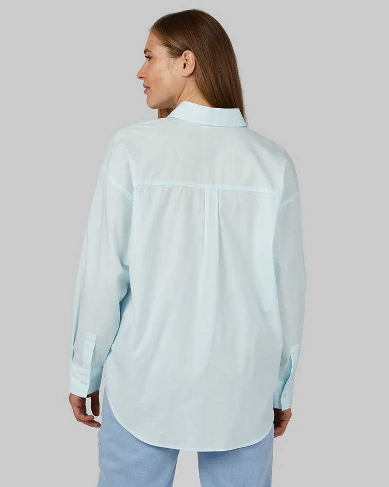 WOMEN'S OVERSIZED COTTON LONG SLEEVE BUTTON-UP