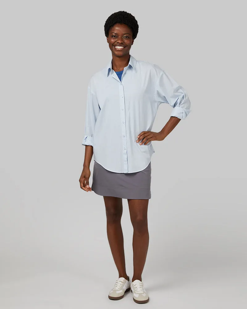 WOMEN'S OVERSIZED COTTON LONG SLEEVE BUTTON-UP