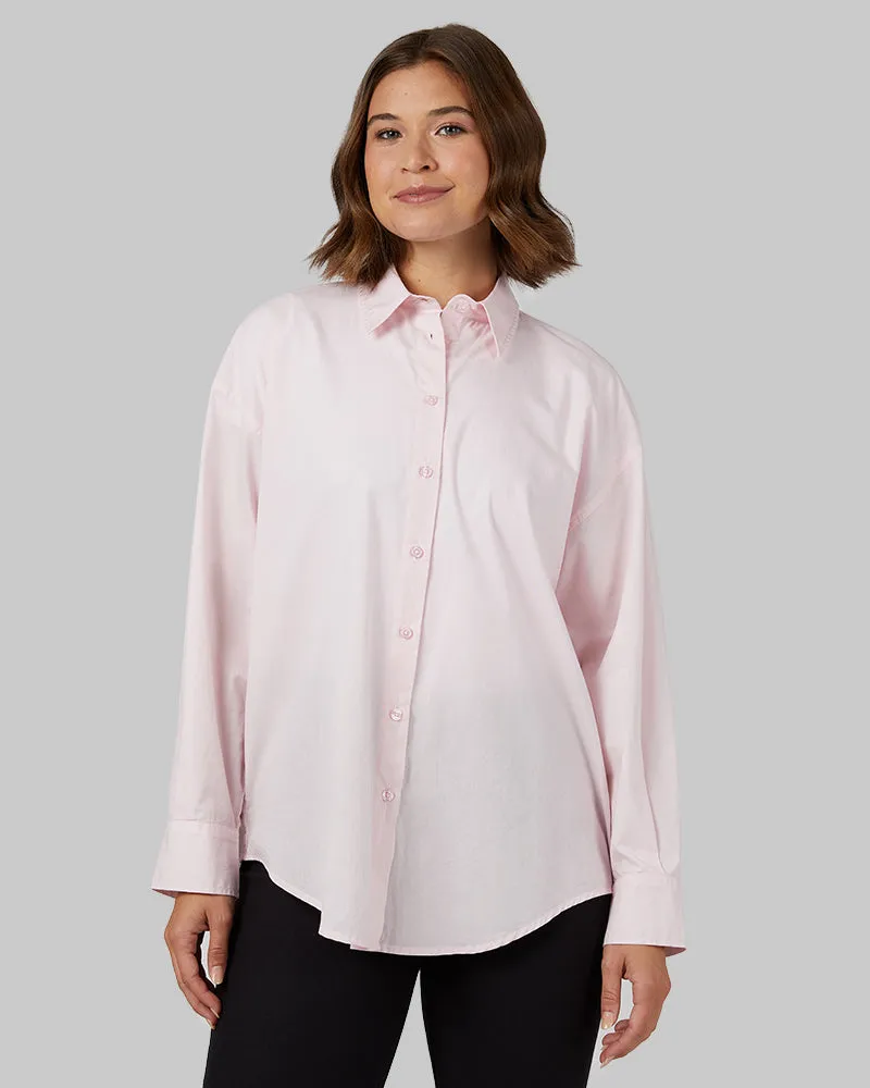 WOMEN'S OVERSIZED COTTON LONG SLEEVE BUTTON-UP