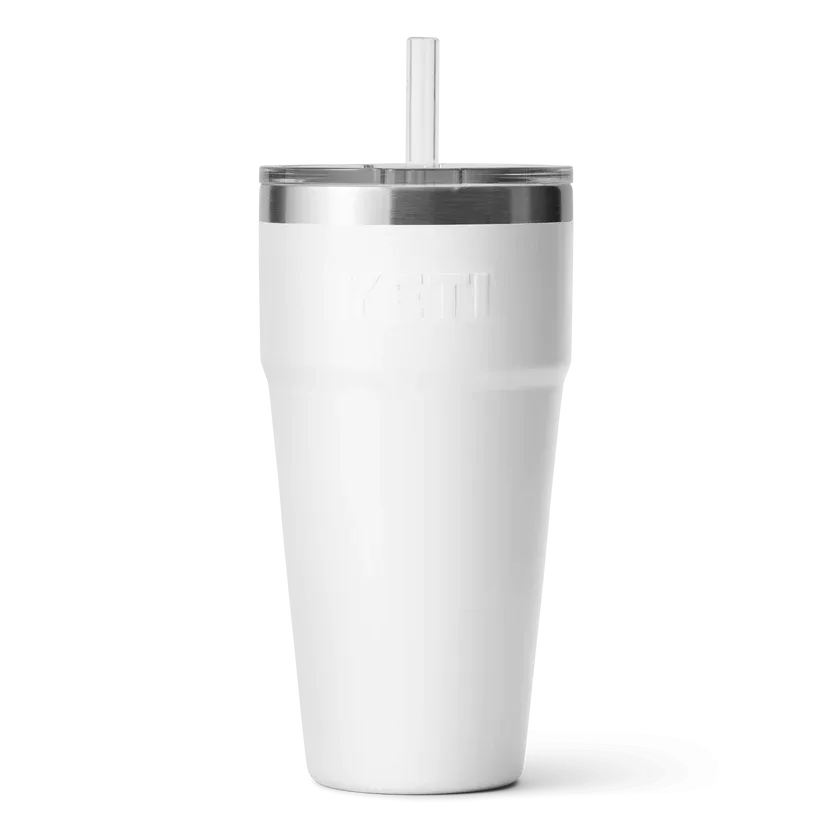 Yeti Rambler 26 Oz Straw Cup White